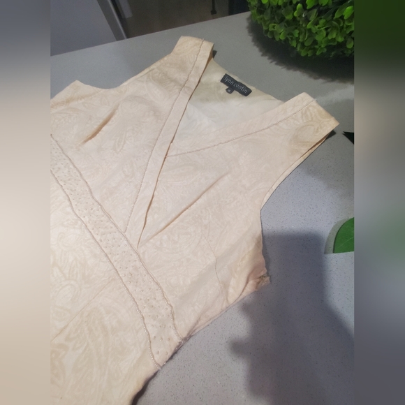 NWOT LYNN CANTIN Fabuleuse robe d'été en lin bien doublée de longueur midi - Picture 3 of 10